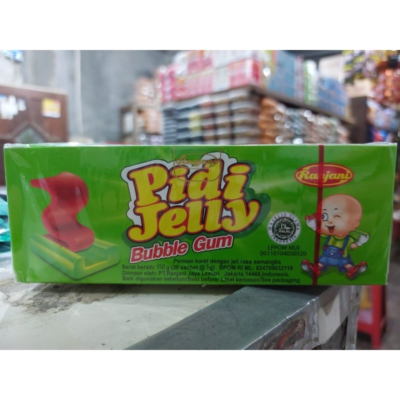 

Pidi Jelly Bubble Gum Jeli Permen Karet Rasa Semangka Ranjani Box Isi 30 Pcs 5 Gr