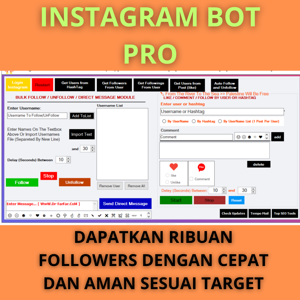 READY Instagram BOT PRO VIP LIFETIME  FOLLOW LIKES COMMENT