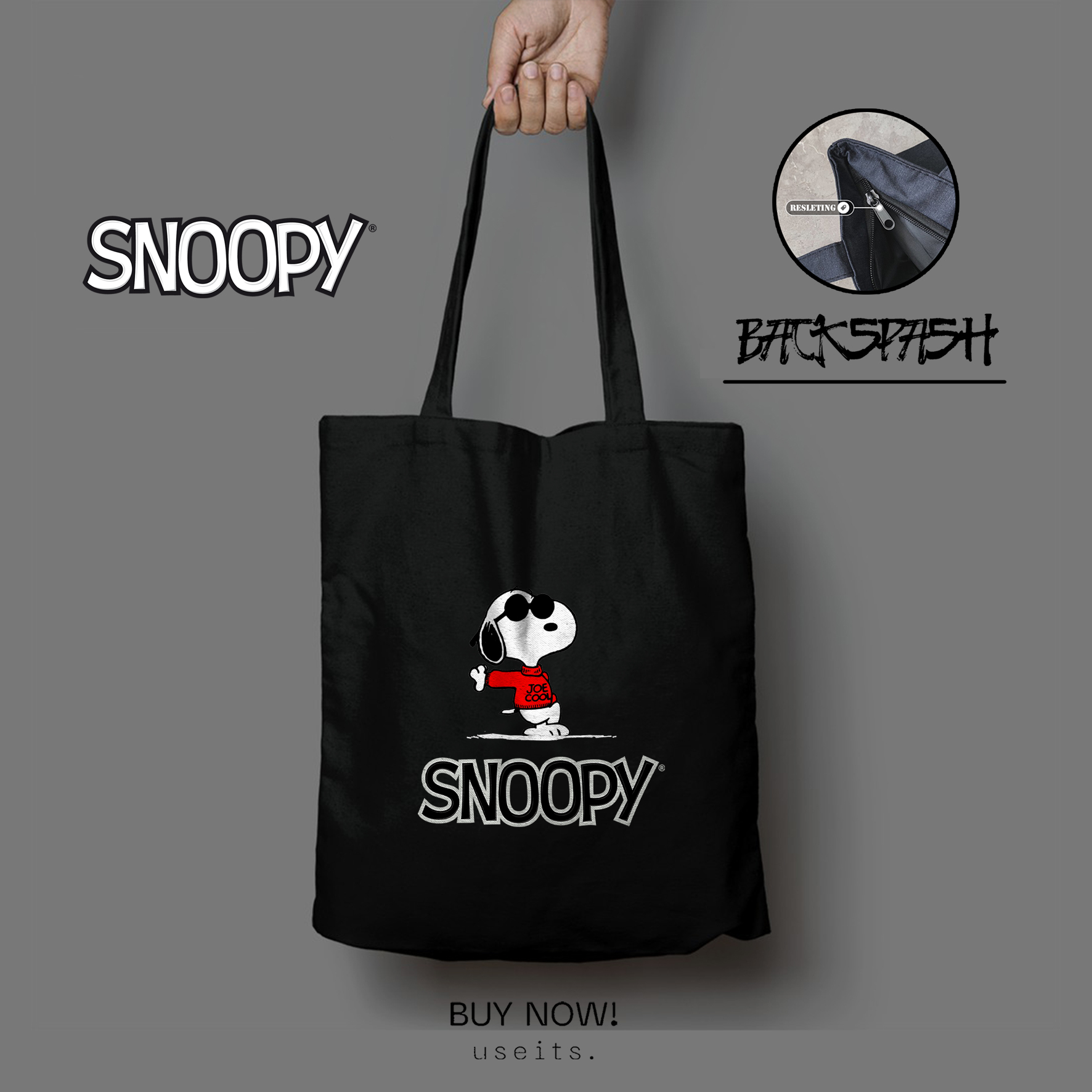 Totebag Tas Kartun Snoopy Lucu Pria Wanita - SNOOPY H