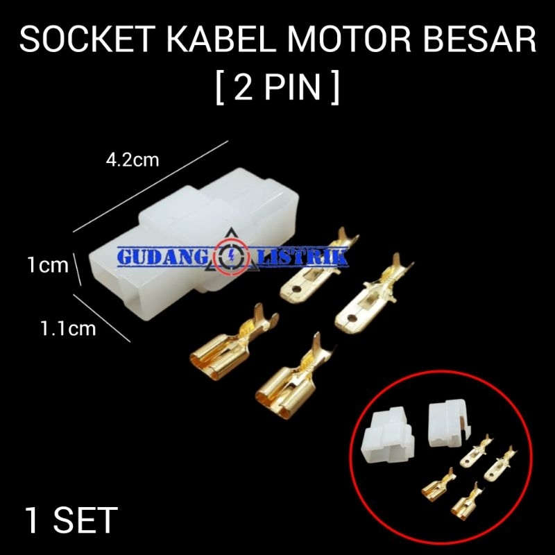 Socket Scun 2 Pin Besar Soket Kabel Motor Mobil Konektor Kabel Skun
