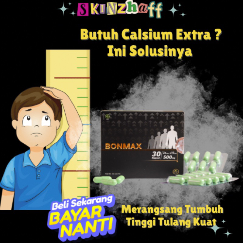 MINUMAN BOOSTER PENINGGI BADAN BONMAX KAPSUL HERBAL TINGGI KALSIUM AMAN BPOM