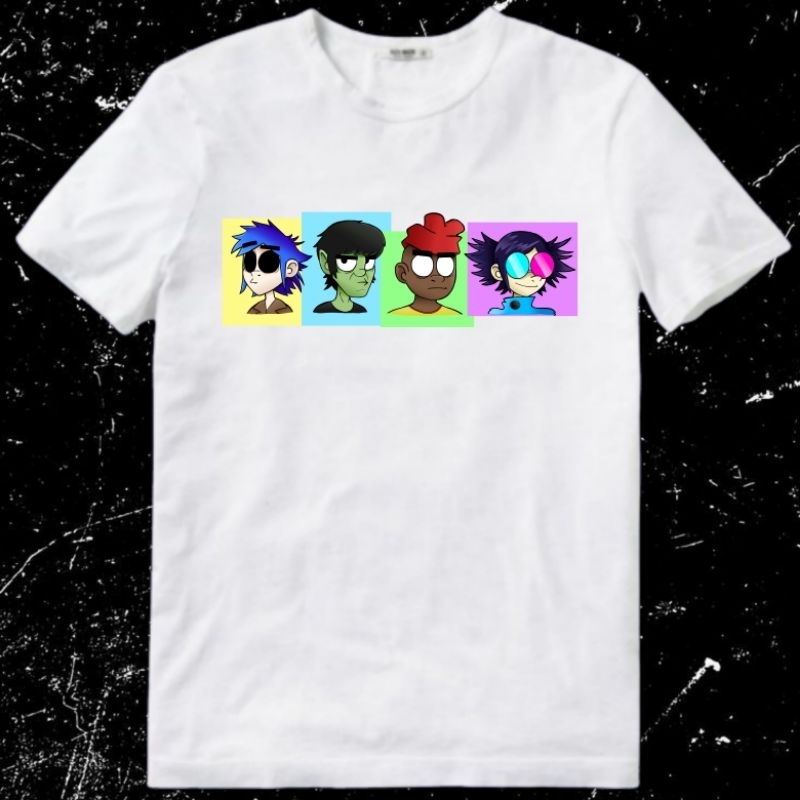 Baju Kaos Tshirt Pria Laki Cowok Unisex Band Gorillaz D-Sides The Now Now Humanz G-Sides G Collectio