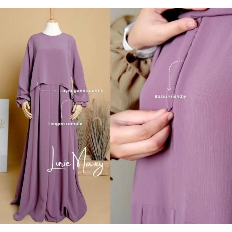 Gamis Lurie Maxi Gamis Kondangan Viral Gamis Lebaran Gamis Crinkel Airflow terbaru