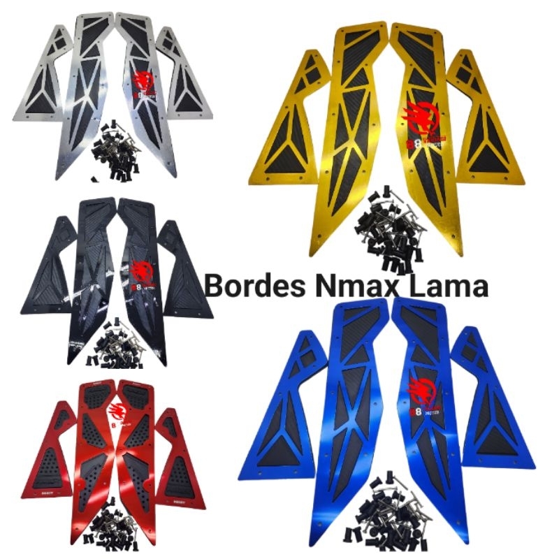 Bordes Nmax Old 2015 - 2019 Variasi Twotone / Plat Bordes Nmax Lama Twotone / Pijakan kaki Nmax / Karpet Nmax CNC