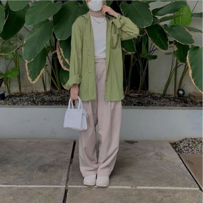 Kemeja Wanita Oversize Linen