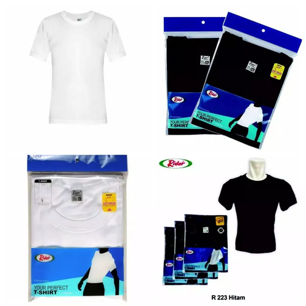 Kaos Dalam Oblong Pria T-Shirt - O Neck- RIDER Kaos Dalam Oblong | Rider R223B | Kerah O Neck Kaos P