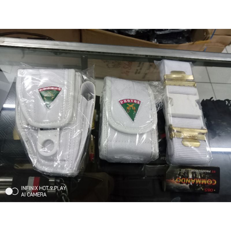 kopel set komando putih dan sarung pistol pm/provos/terlaris