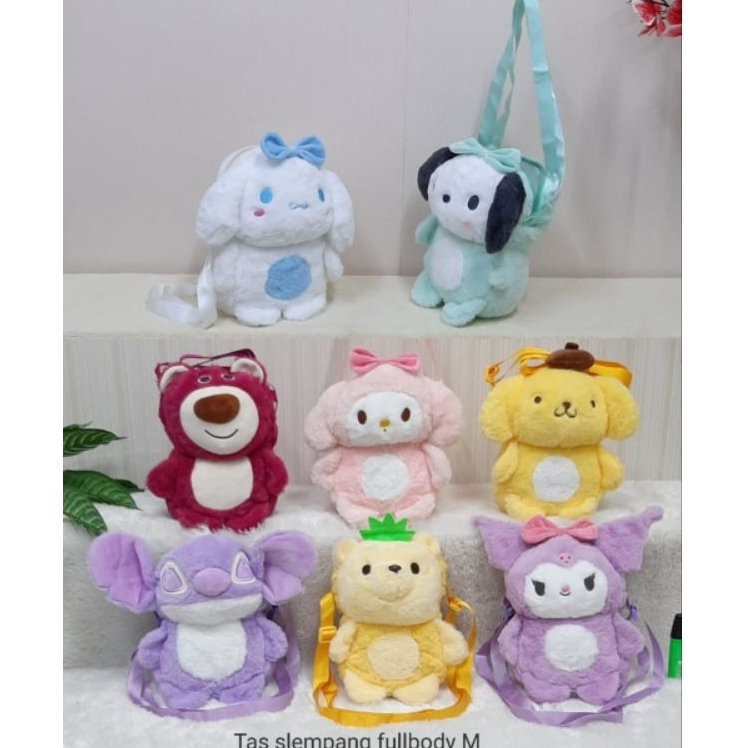 Tas Selempang Anak Perempuan Full Body Lotso Cinnamoroll Kuromi Melody