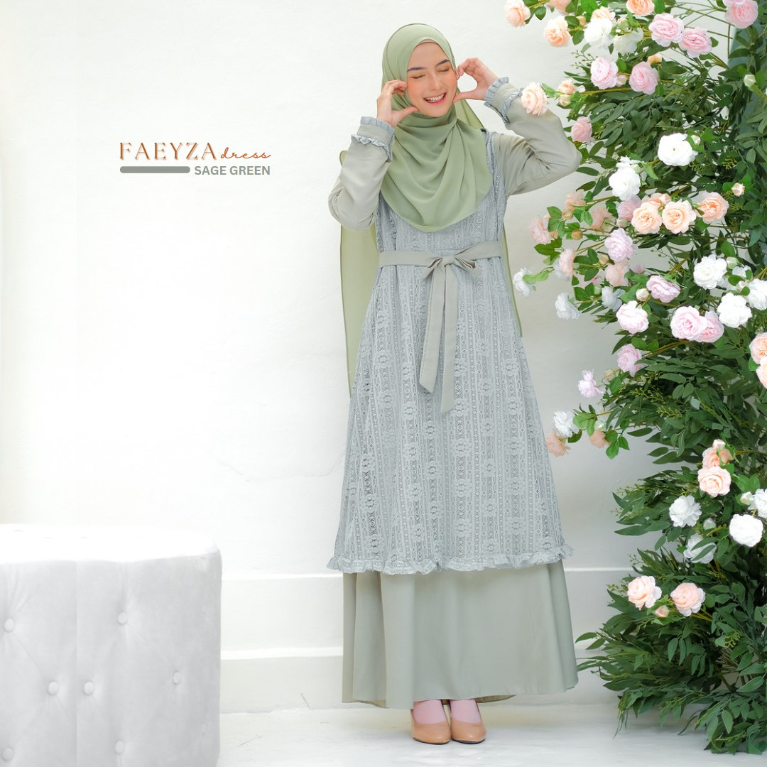 Riskirich Faeyza Dress Vol 3.0 Gamis Elegant Mewah Pesta Kombinasi Brukat Katun Kiyowo