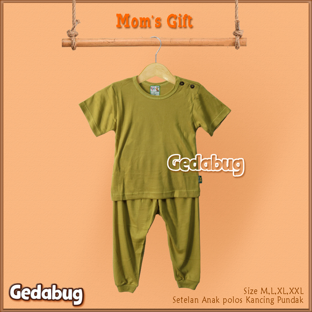 Setelan CPR Moms Gift Polos | Setelan Kaos anak Kancing Pundak | Gedabug