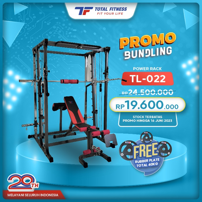 TOTAL FITNESS Power Rack Alat Angkat Beban Multifungsi TLHG-022