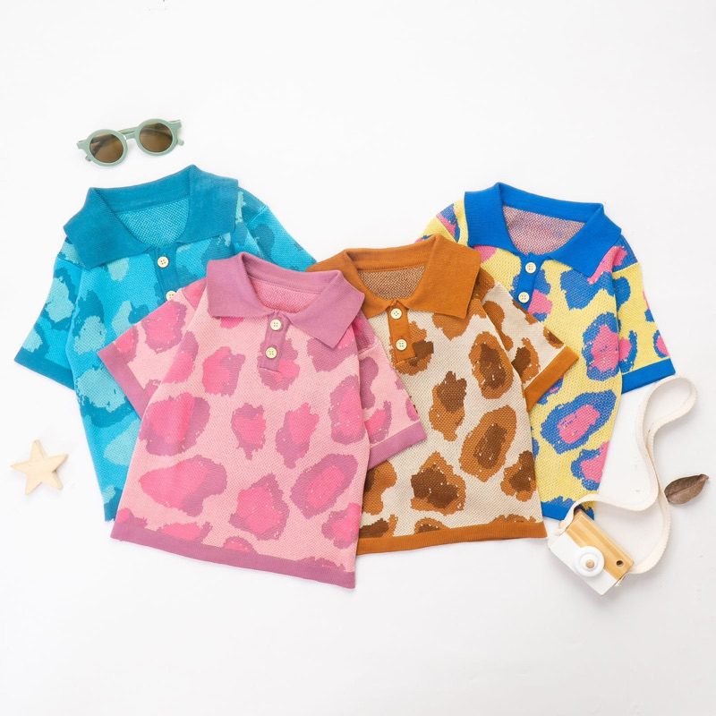 LITTLECAIM - LEOPARD POLO KNIT | polo knit anak