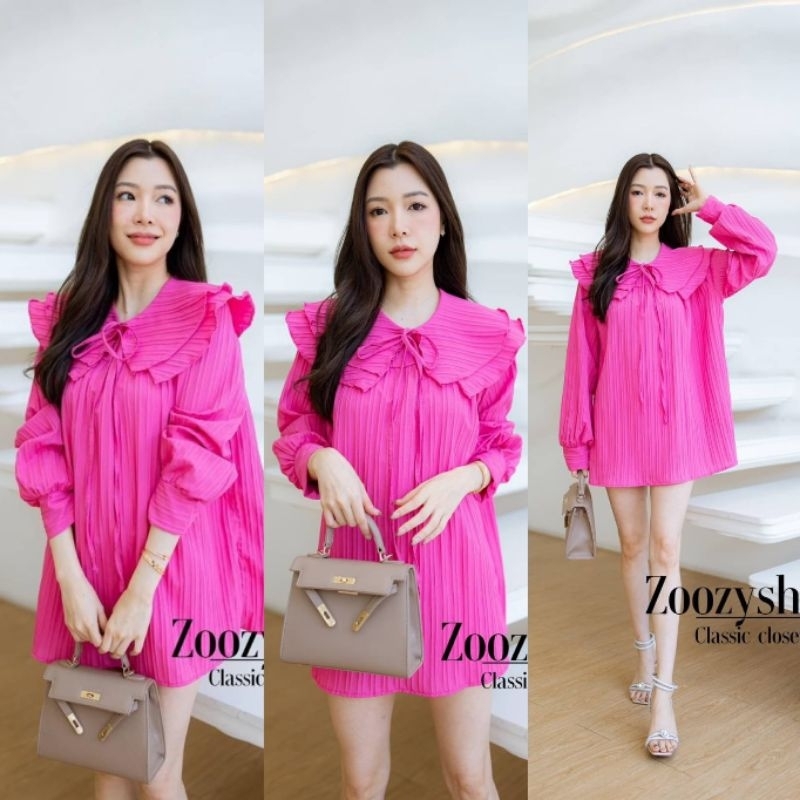 DRESS ZOOZY DOBBY FASHION WANITA IMPORT BANGKOK CODE 62