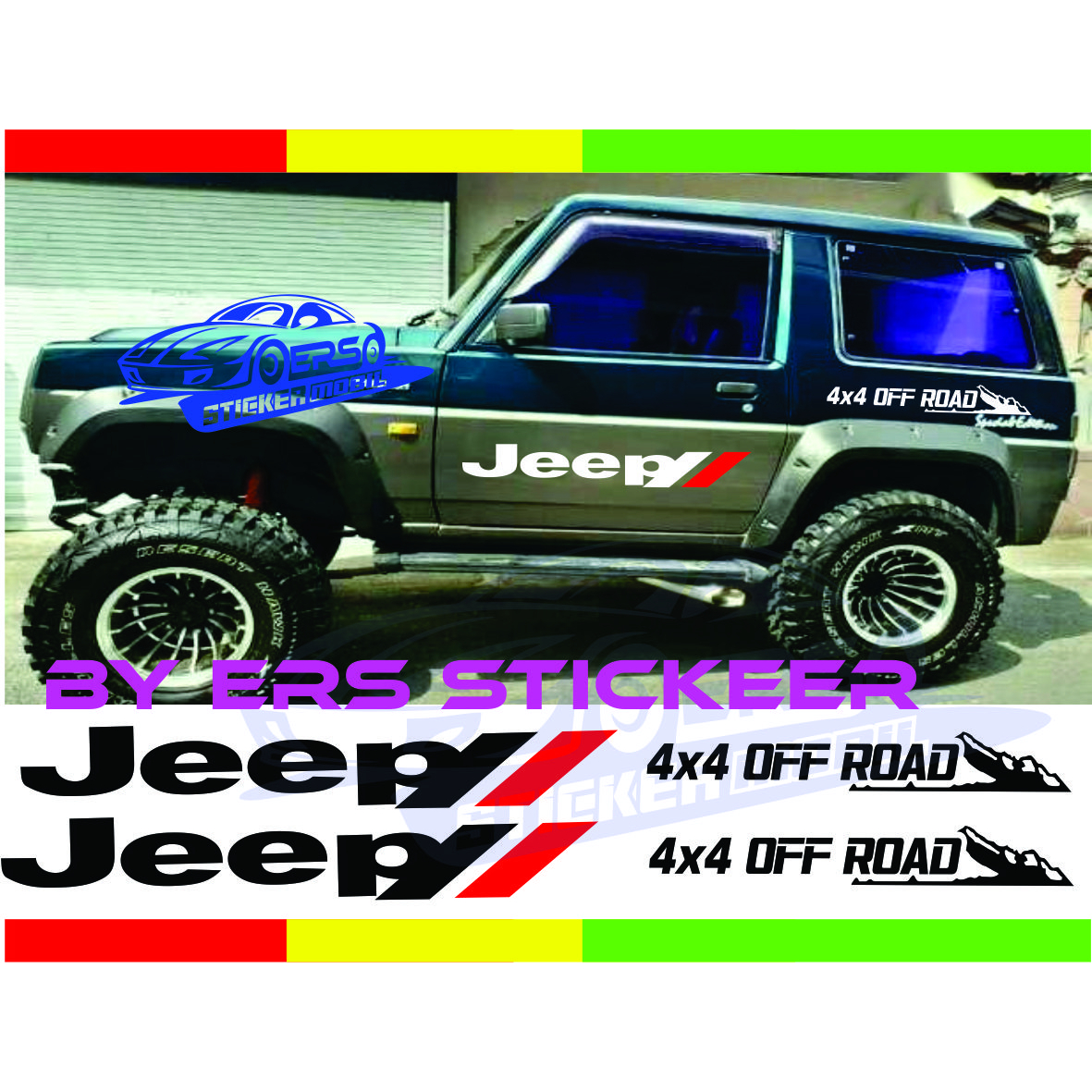 PROMO STIKER sticker CUTING STICKER MOBIL SUZUKI JIMNY JEEP VEROZA RUBICON WENGLER KATANA 4X4 OFF RO