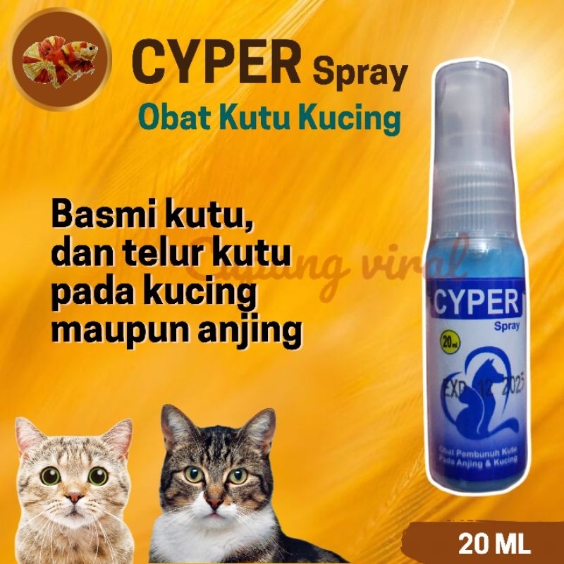 CYPER Spray Obat kutu Kucing Basmi Kutu 20 ML