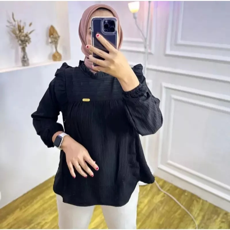 Maudy Blouse Ladycrush-Blouse Basic wanita-Atasan Wanita-Korean style