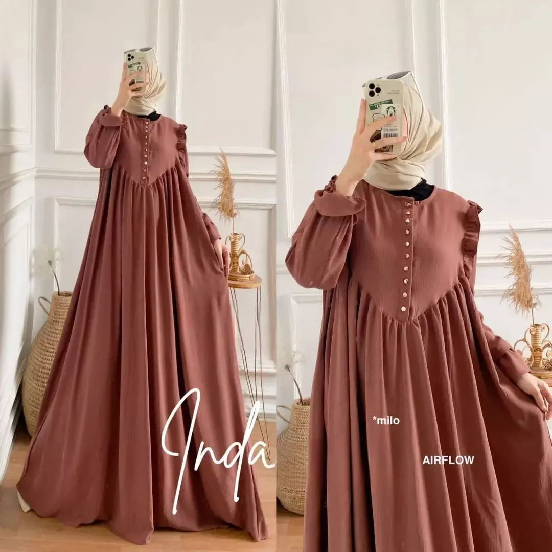 GAMIS TERBARU INDA DRESS BAHAN CRINKLE AIRFLOW LD 110 XL PJ 137 CM BUSUI FRIENDLY UKURAN M L XL XXL GAMIS WANITA TERBARU 2023 DRESS WANITA FASHION MUSLIM MAXY PAKAIAN MUSLIM WANITA DRESS JUMBO WANITA LENGAN PANJANG DRESS WARNA SAGE MAYUNG