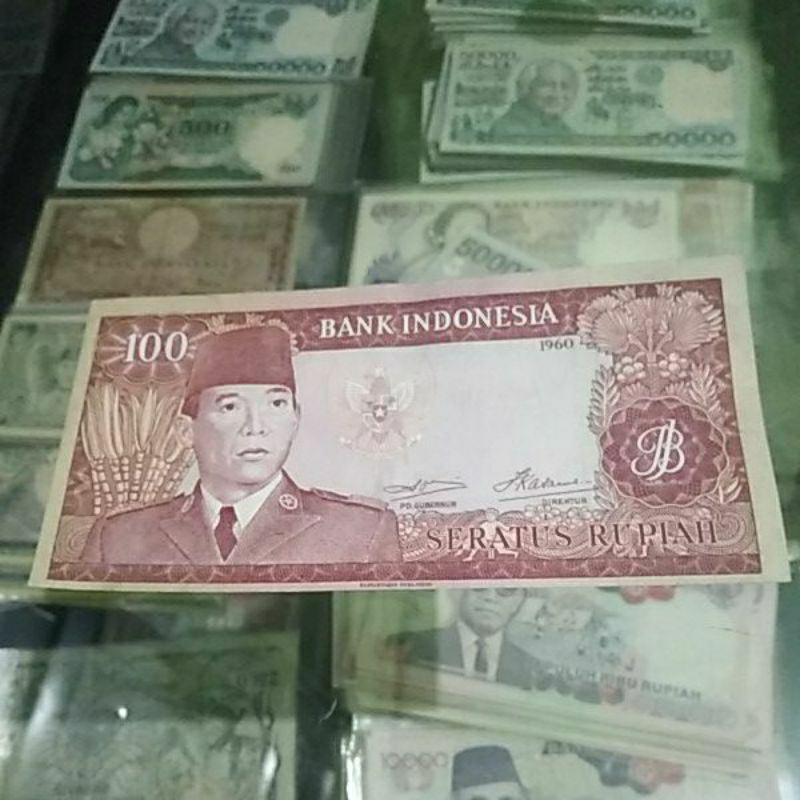 uang kuno soekarno 100 rupiah 1960 asli