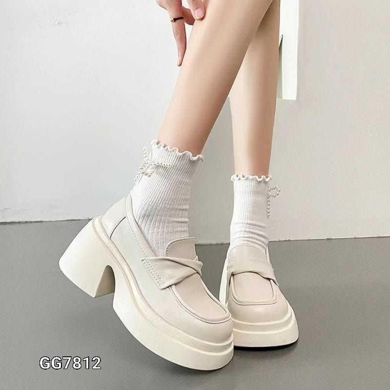 Sepatu Wedges Slop Pum Bukle Fashion Korea GG7812