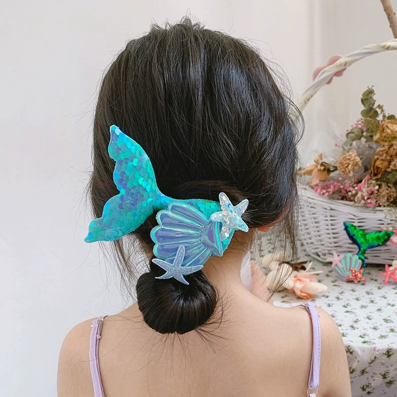 JEPIT RAMBUT ANAK EKOR MERMAID GLITTER/JEPITAN RAMBUT ANAK LUCU/JEPITAN RAMBUT KOREA