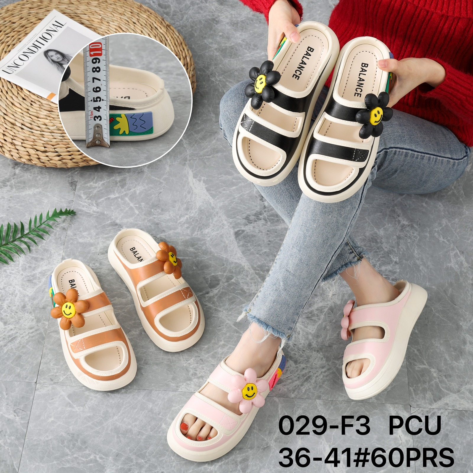 Sandal Slop Wanita Balance 029 F3 Sendal Viral 100% Original Kualitas Import Jelly Rubber Anti Slip Nyaman Empuk Lucu Termurah Terbaru