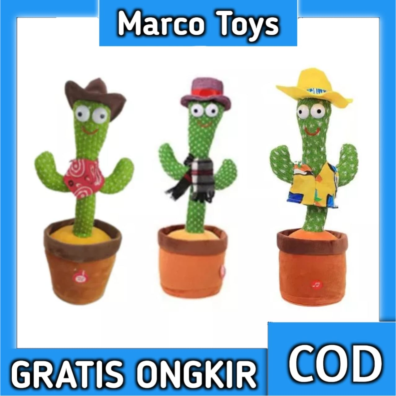 Cactus Toy Boneka Pintar Kaktus Joget Joged Goyang Bisa Ngomong