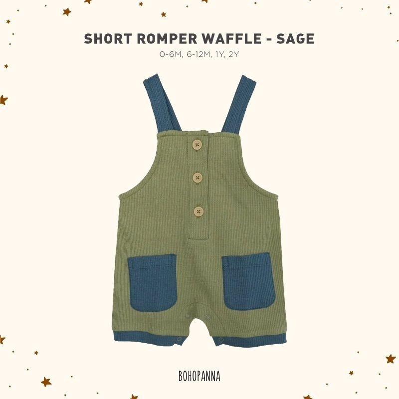 Bohopanna Short Romper Waffle - Romper Anak