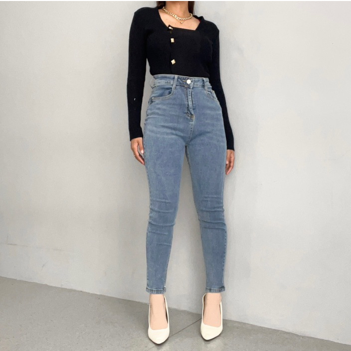 [LUXE.DLABEL] - Jeans 140 | Celana Panjang Highwaist Wanita Jeans Import Premium Quality Jeans Wanita Polos Ripped Jeans Highwaist Jeans Wanita Bangkok Skinny Jeans Highwaist Baggy Wideleg Jeans Kulot jeans Boyfriend Jeans Kargo Jeans Cargo jeans BKK