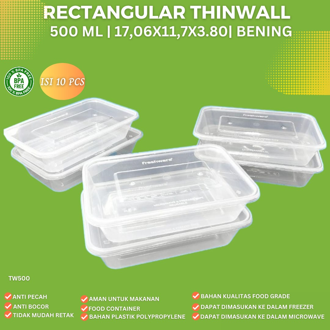 Thinwall 500 Ml Food Container (Isi 10 Pcs-TW500)