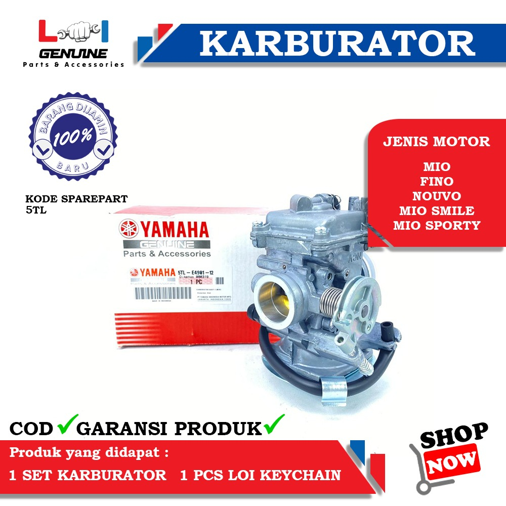 -LOI- KARBURATOR STANDAR 5TL ORIGINAL MIO KARBU, MIO SPORTY, MIO SMILE, MIO SOUL, FINO