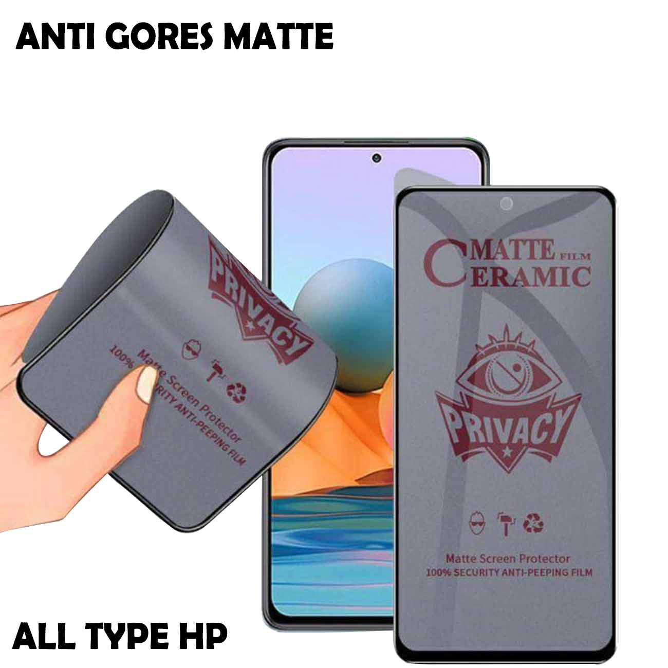 Anti Gores Matte OPPO A5 2020/OPPO A9 2020 - PRIVACY TEMPERED GLASS - TG OPPO A5 2020/OPPO A9 2020 -