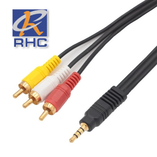 Kabel Audio Video Stereo RCA to Jack AUX 3.5mm Male Cable Splitter 1-3