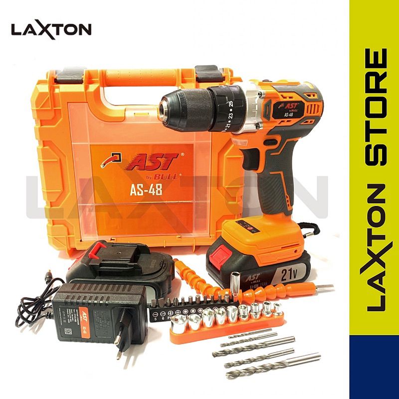 AST Mesin Bor Palu Beton Baterai Tangan Impact Cordless Drill Cas 13mm