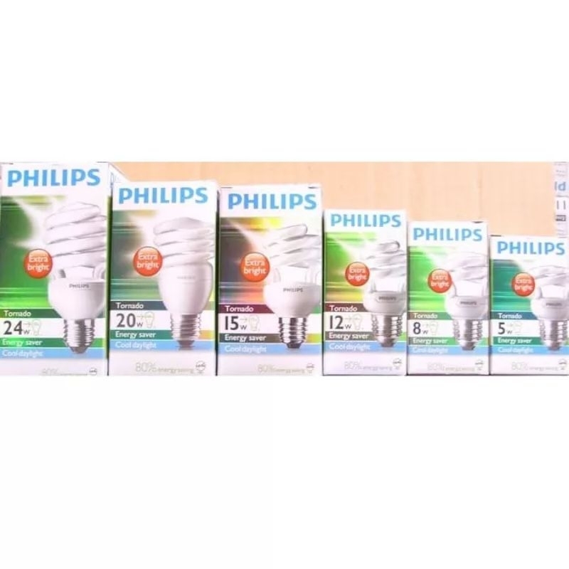 Bohlam Philips Tornado / Lampu Philips Tornado / Lampu Ulir Philips