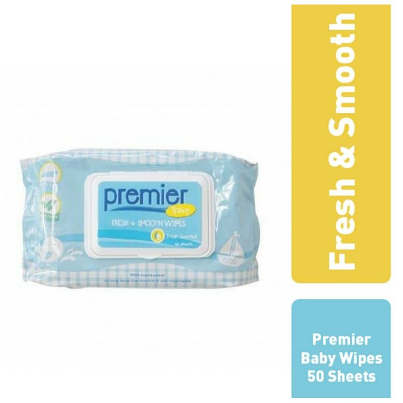 Premier Soft Smooth Wipes 50'S / Tissue  Basah Bayi Premier