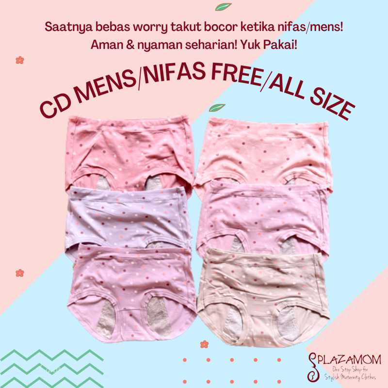 CELANA DALAM MENS / NIFAS dengan Lapisan Waterproof Mencegah Noda Tembus Ke Pakaian Luar. Bebas Worry Sepanjang Hari deh! PCD128M