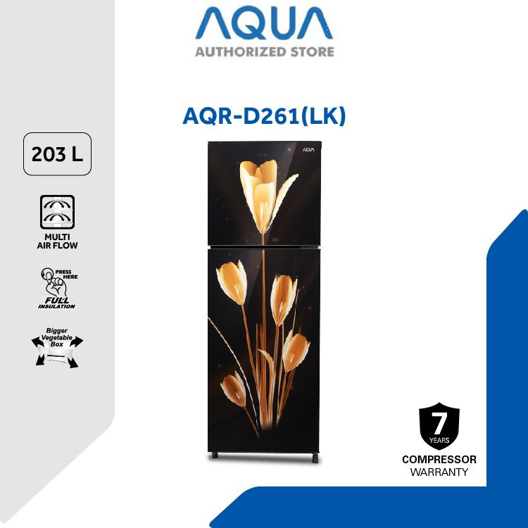 AQUA Japan Kulkas 2 Pintu 203 Liter AQR-D261(LK) | Multi Airflow