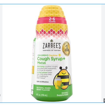 Zarbee's Children Cough Syrup + Mucus Daytime and Nighttime