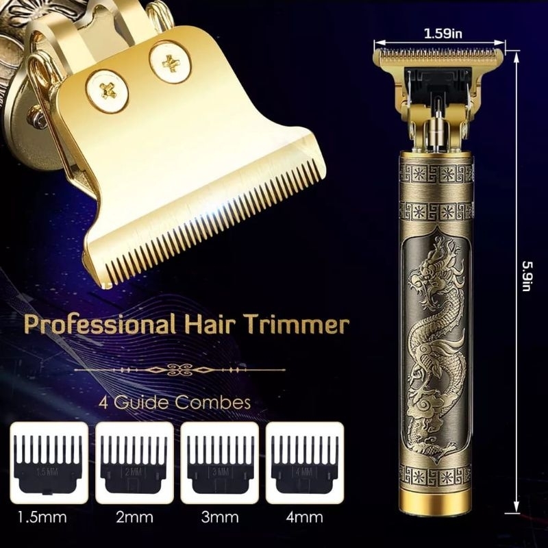 Mesin Cukur Rambut Kumis dan Jenggot Vintage T9 Recharge Profesional Hair Clipper