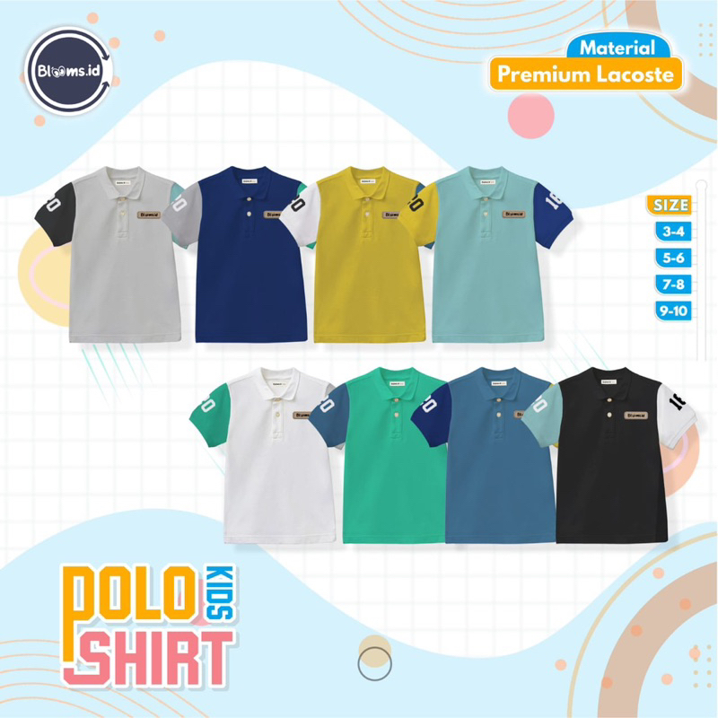 Kids Polo Shirt | Blooms.id | Premium Lacoste | Kaos Kerah anak laki-laki