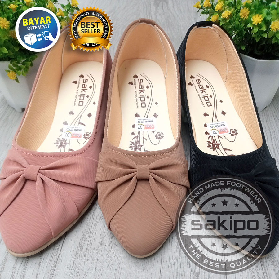 PROMO 6.6 !! SEPATU BALET WANITA HUMBERG PITA TENGAH SALEM KPS MOCCA HITAM NYAMAN DI KAKI / SEPATU PITA KUPU KUPU / SAKIPO