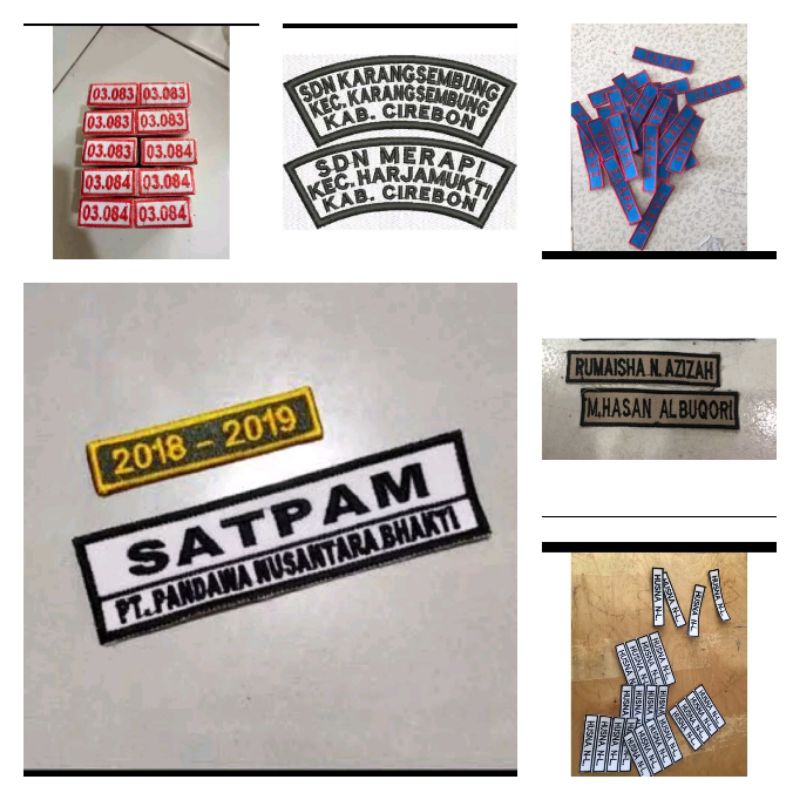Bordir Nama/Lokasi/Label