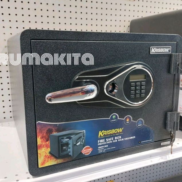 Krisbow brankas besi tahan api dan air 47x48.3x35.6 cm