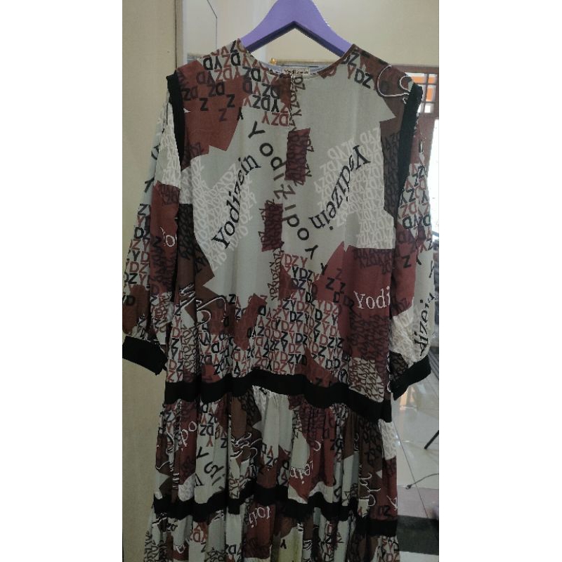 Gamis syar'i YODIZEIN dg khimar segiempat printing