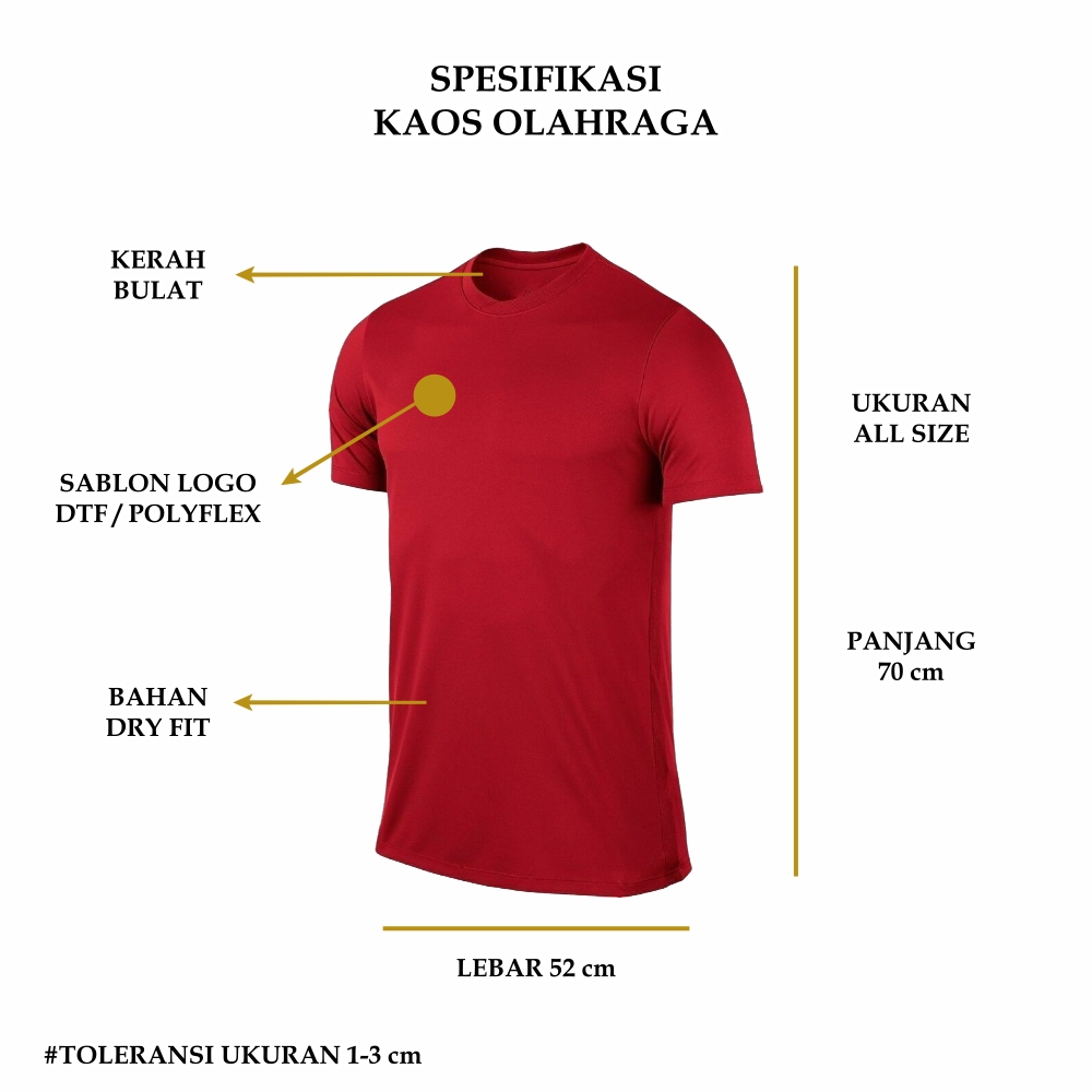 BAJU OLAHRAGA GYM PRIA WANITA KAOS DRY FIT TRAINING PENDEK SPORT BOLA LARI GYM BADMINTON