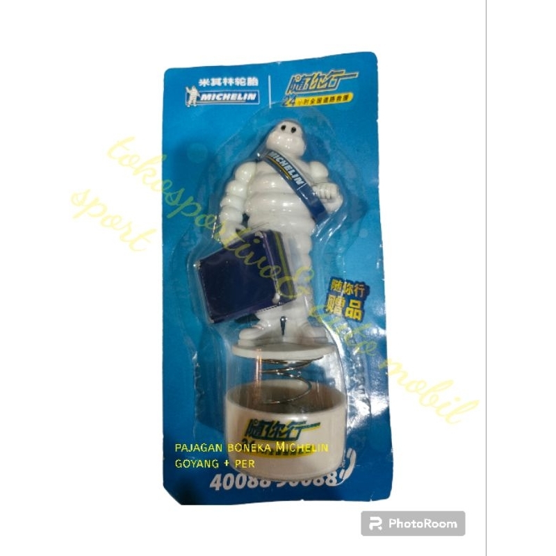 PAJAGAN MOBIL DASBOARD BONEKA MICHELIN GOYANG+PER MODEL TEMPEL