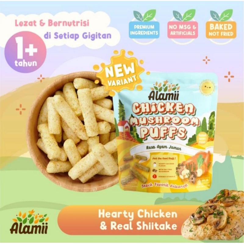 Alamii Puffs - Snack Camilan Sehat Untuk Bayi &amp; Anak Tanpa MSG (Baked Not Fried)