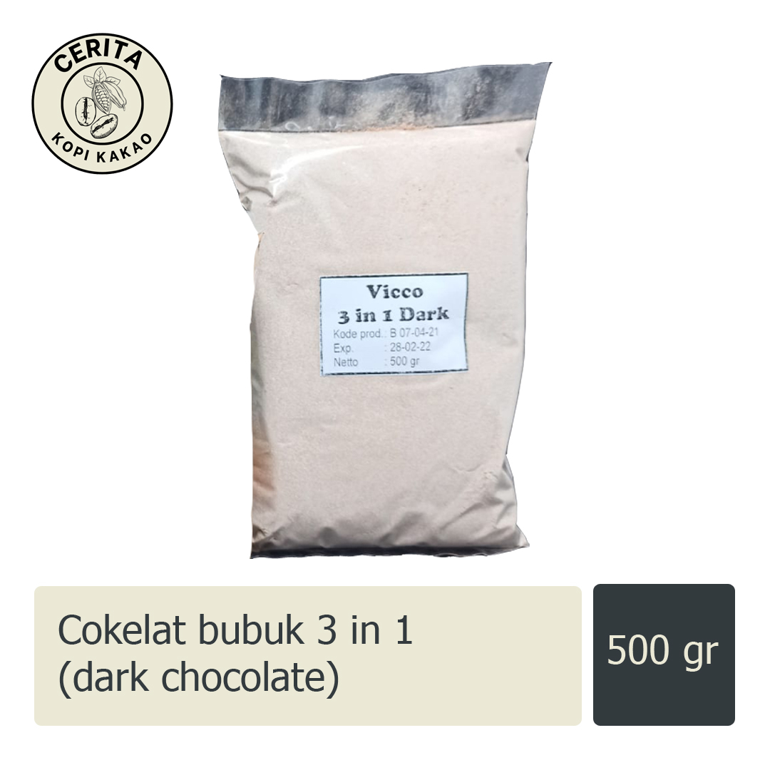 

Vicco Java - Minuman Cokelat Bubuk Dark Chocolate 3 in 1 (500 gram) coklat drink premium - Puslitkoka