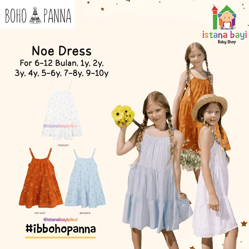 BOHOPANNA NOE DRESS / DRESS ANAK PEREMPUAN 1 - 10 TAHUN