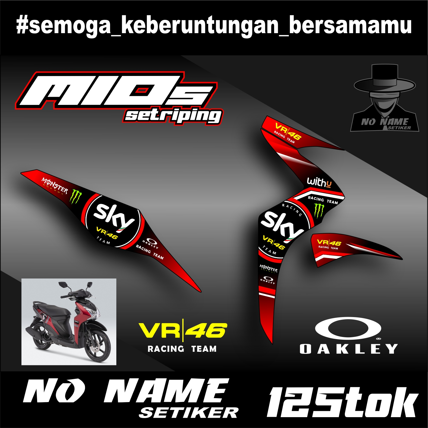 STICKER STRIPING MIO S variasi moto GP Sky Racing (125tok)/ANTI PUDAR/ANTI BENSIN